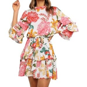 Petal & Pup Floral Mini Dress - Pink, Yellow, Green